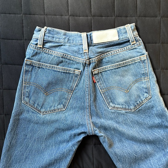 Re/Done Levi’s High Rise Crop Denim Jeans Size 24 Medium...